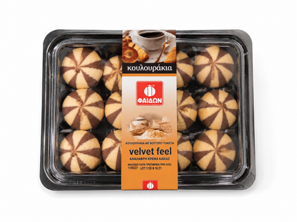 Faidon Velvet Feel - greckie kruche ciasteczka maślane z kremem kakaowym - 350g